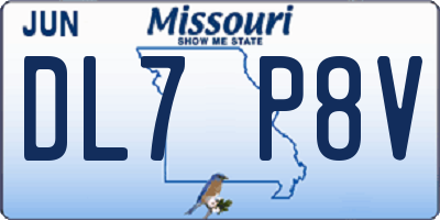 MO license plate DL7P8V