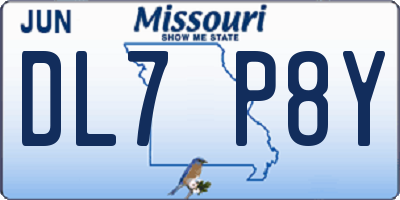 MO license plate DL7P8Y