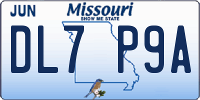 MO license plate DL7P9A