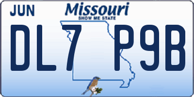 MO license plate DL7P9B