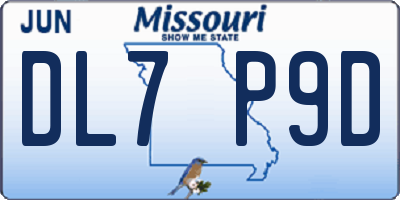 MO license plate DL7P9D