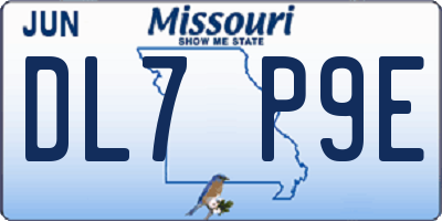 MO license plate DL7P9E