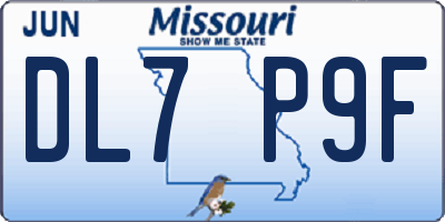 MO license plate DL7P9F