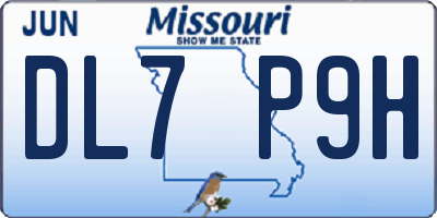 MO license plate DL7P9H