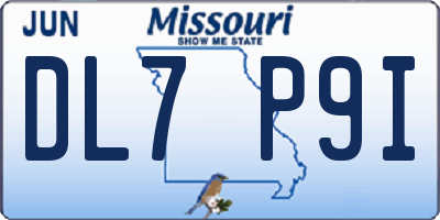 MO license plate DL7P9I