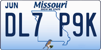 MO license plate DL7P9K