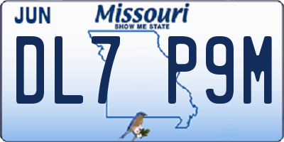 MO license plate DL7P9M