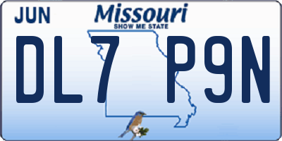 MO license plate DL7P9N