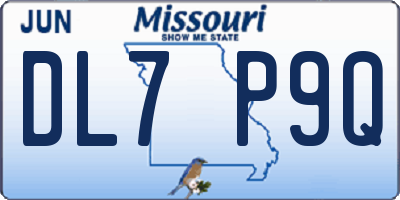 MO license plate DL7P9Q