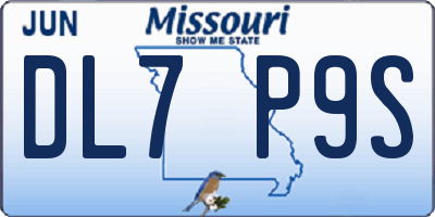 MO license plate DL7P9S