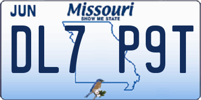 MO license plate DL7P9T