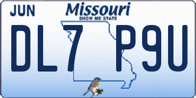 MO license plate DL7P9U
