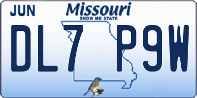 MO license plate DL7P9W