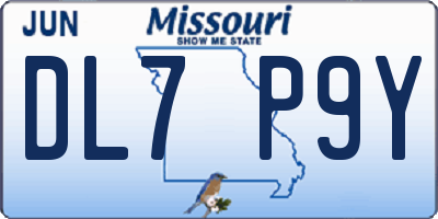 MO license plate DL7P9Y