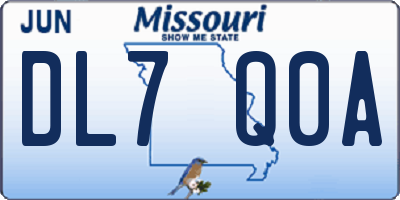 MO license plate DL7Q0A