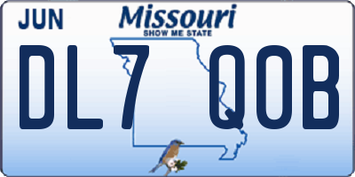 MO license plate DL7Q0B