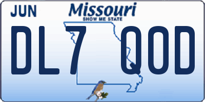 MO license plate DL7Q0D