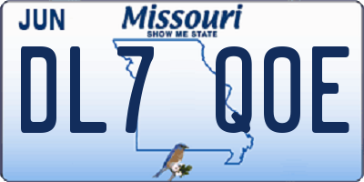 MO license plate DL7Q0E
