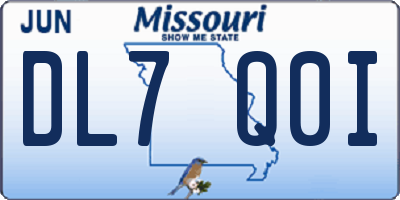 MO license plate DL7Q0I