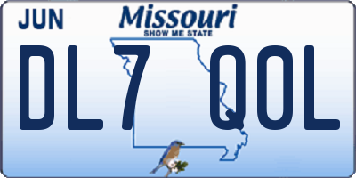 MO license plate DL7Q0L