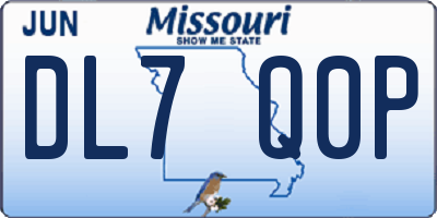 MO license plate DL7Q0P
