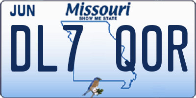 MO license plate DL7Q0R