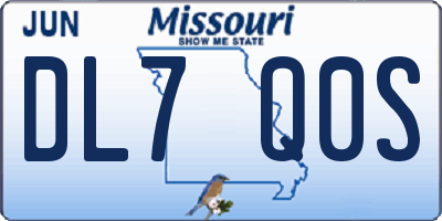 MO license plate DL7Q0S
