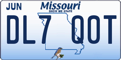 MO license plate DL7Q0T