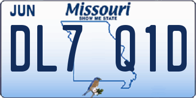 MO license plate DL7Q1D