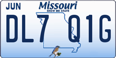MO license plate DL7Q1G