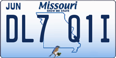 MO license plate DL7Q1I