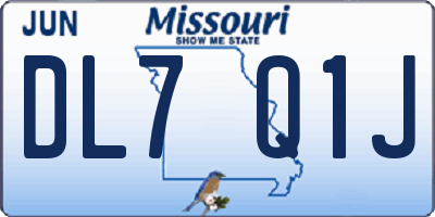 MO license plate DL7Q1J