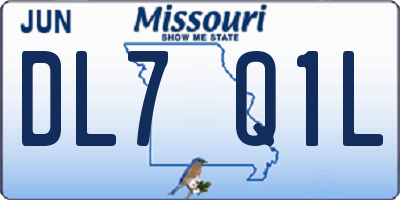 MO license plate DL7Q1L