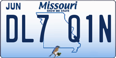 MO license plate DL7Q1N