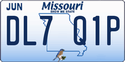 MO license plate DL7Q1P