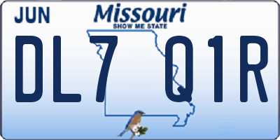 MO license plate DL7Q1R