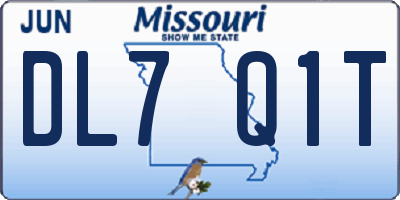 MO license plate DL7Q1T