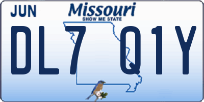 MO license plate DL7Q1Y