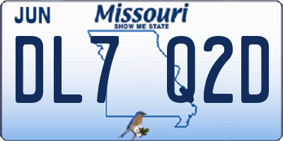 MO license plate DL7Q2D