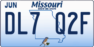 MO license plate DL7Q2F