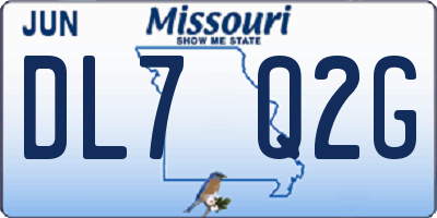 MO license plate DL7Q2G