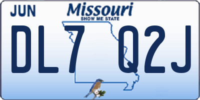 MO license plate DL7Q2J