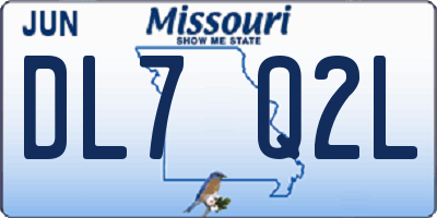 MO license plate DL7Q2L