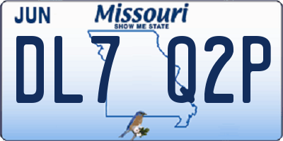 MO license plate DL7Q2P