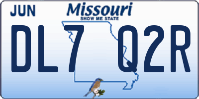 MO license plate DL7Q2R