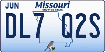MO license plate DL7Q2S