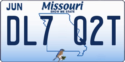 MO license plate DL7Q2T