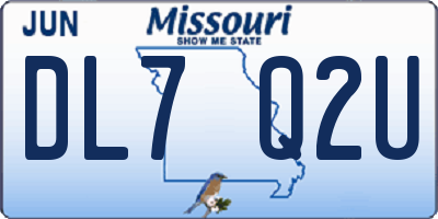 MO license plate DL7Q2U
