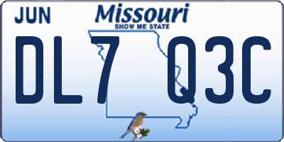 MO license plate DL7Q3C