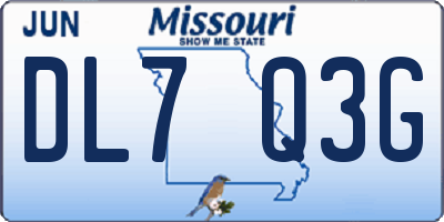 MO license plate DL7Q3G